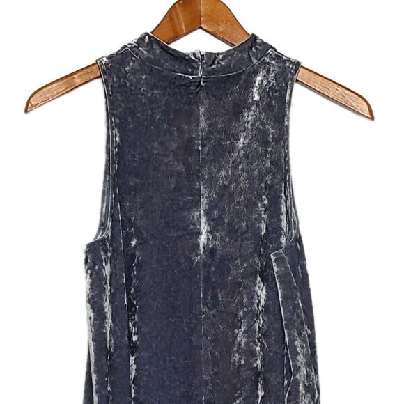 Cynthia Rowley Gray Blue Velvet Sleeveless Knee Length Dress Small - Picture 3 of 7